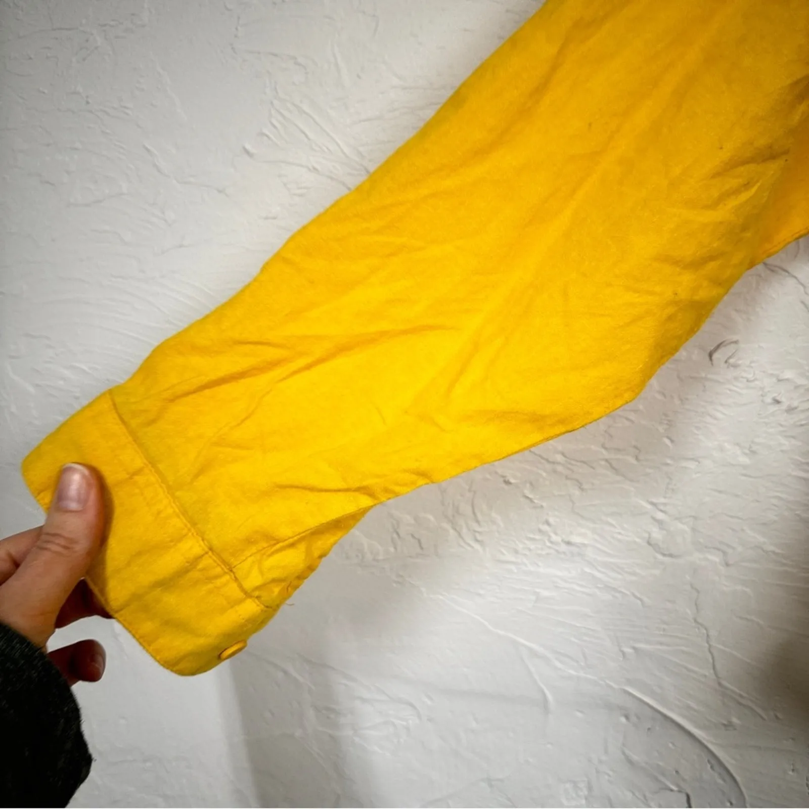 Vint Panhandle Slim Yellow Button Down Shirt Womens L Western Casual Long Sleeve Size L - Image 2