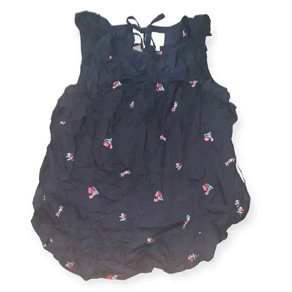 LC Lauren Conrad embroidered rose ruffled baby doll blouse - Image 3