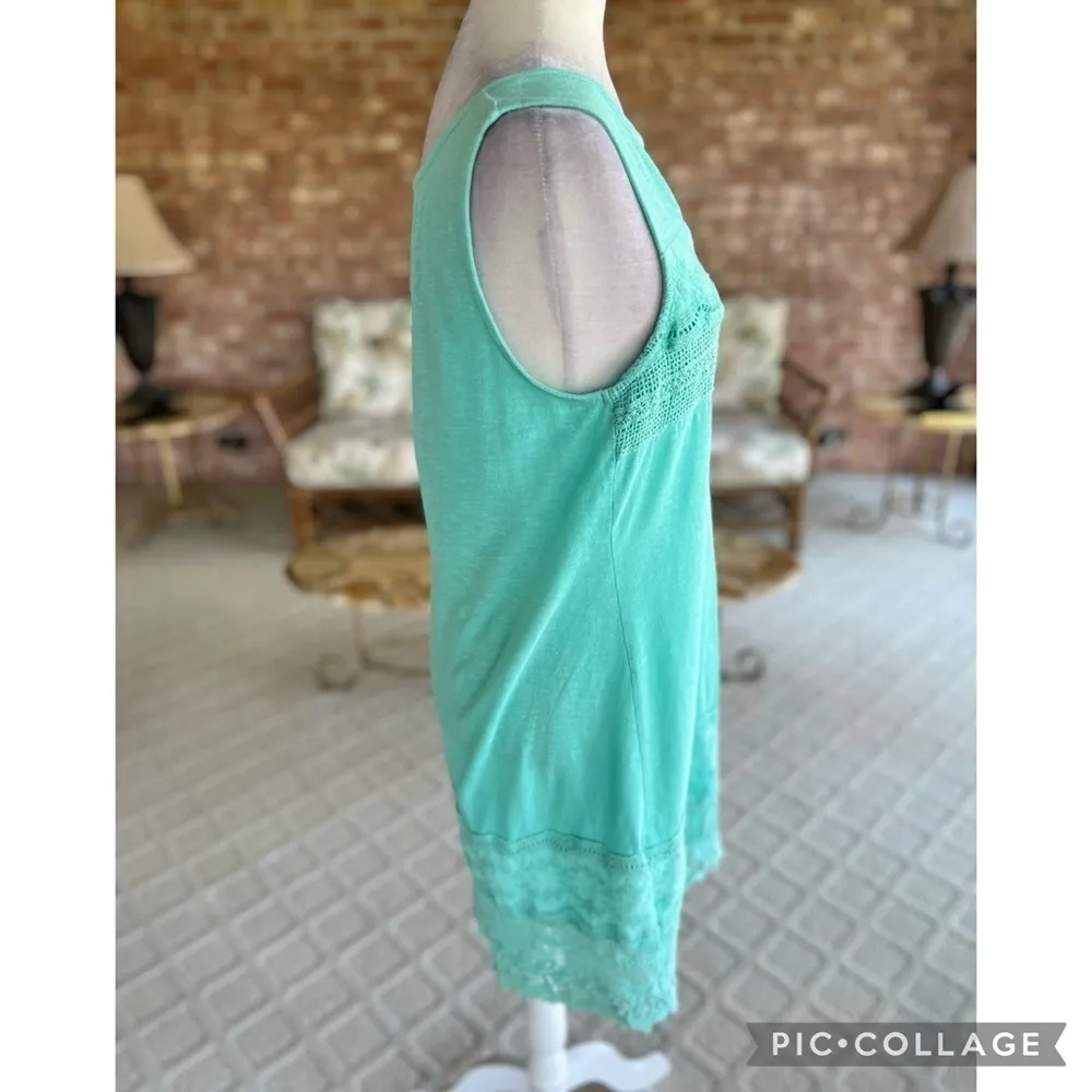 G.H. Bass & Co. Dress M Mint Green Crochet Lace Mini Sheath Size M - Image 11