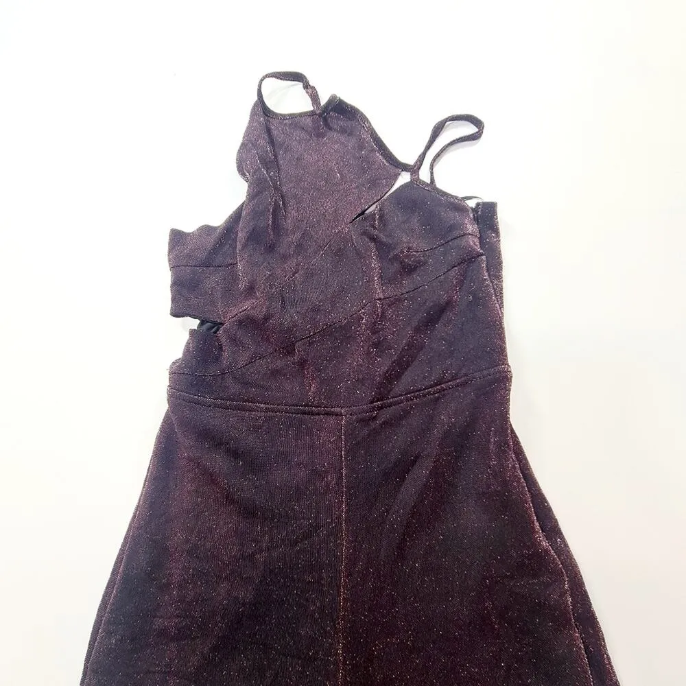 Superdown Tia Cut Out Jumpsuit in Wine Small - Image 5