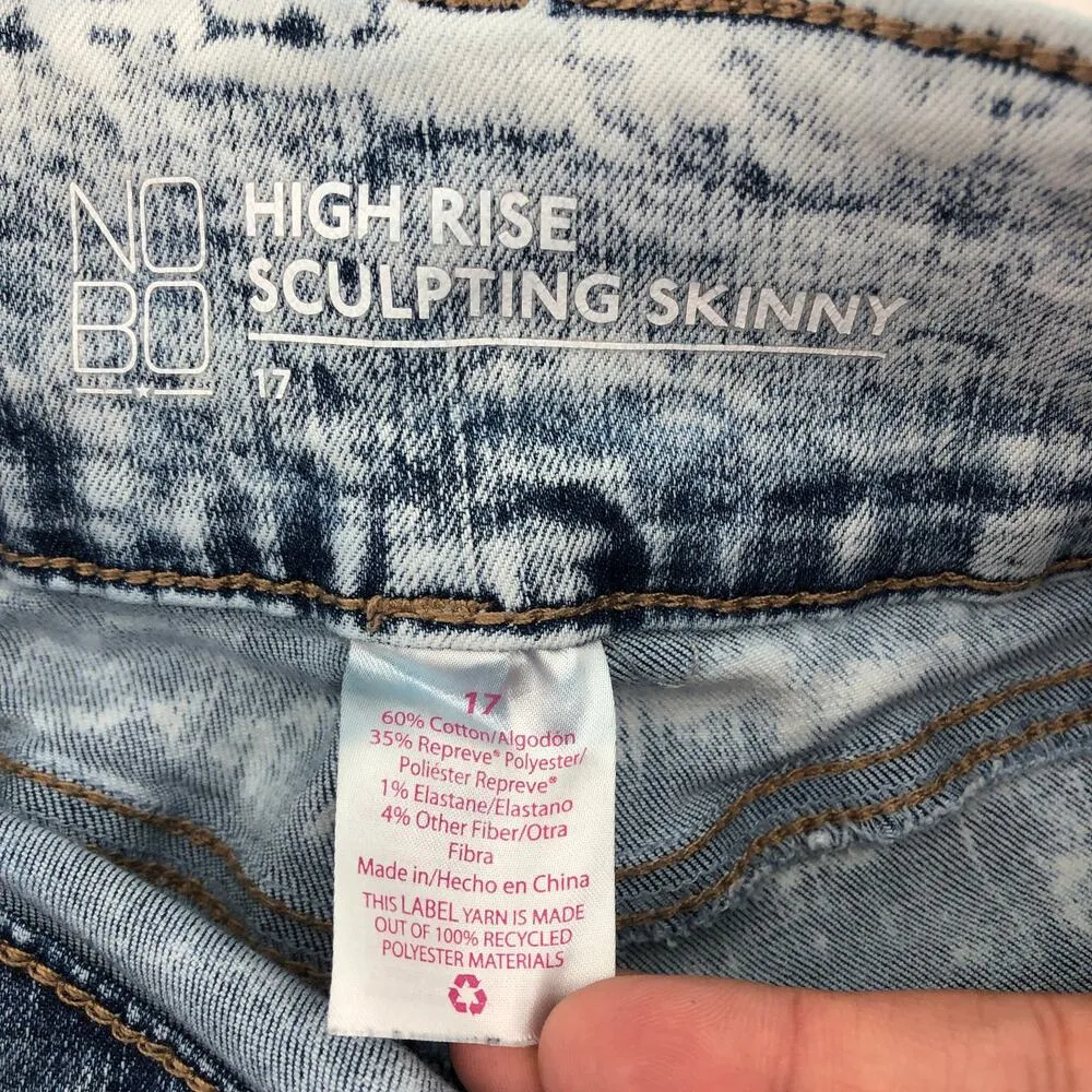 NOBO No Boundaries (17) Women's Plus Light Acid High Rise Sculpting Skinny Jeans - Image 5