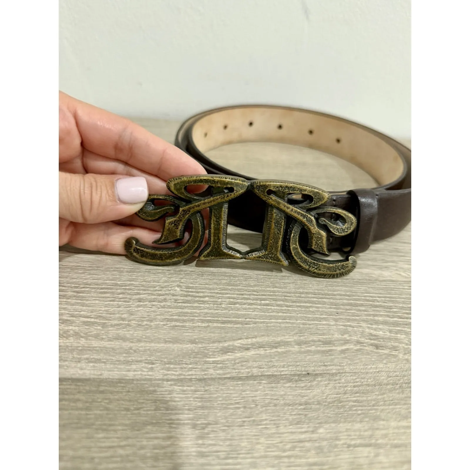 Roberto Cavalli Large Buckle Medium Width Leather Belt Black Size 54 / 105 - Image 3