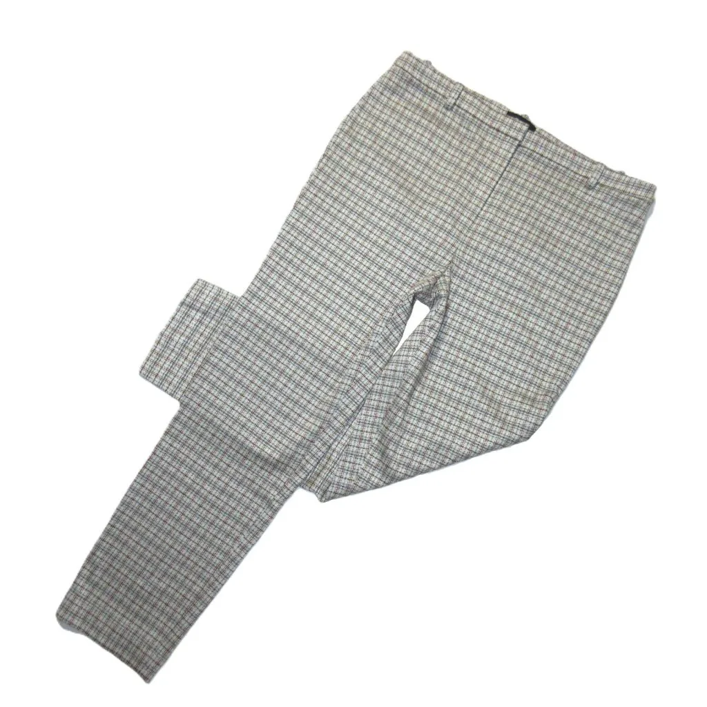 NWT THEORY Slim Pant in Multi Grid Knit Plaid Skinny Crop Pants 10 - Image 4