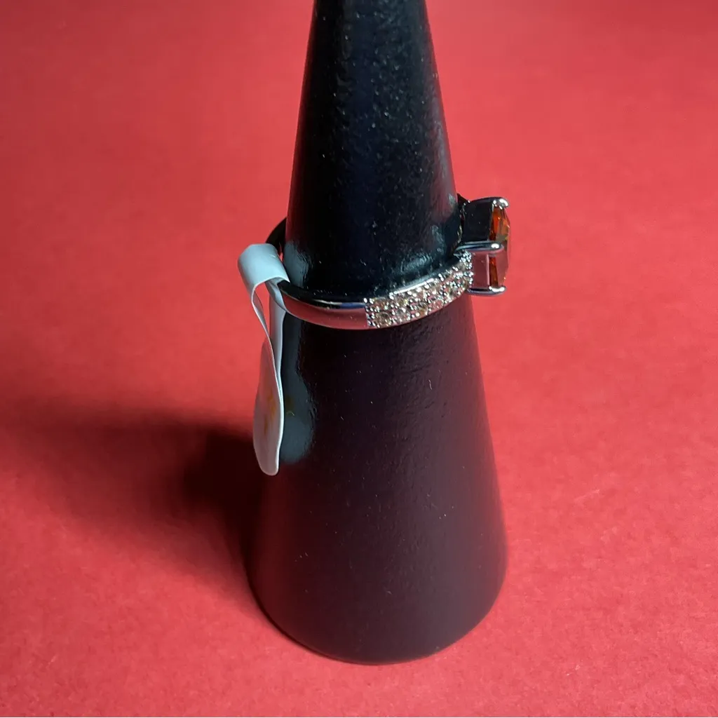 Bomb Party RG37038 “I’ve Found My Passion” Cubic Zirconia Hematite Sz 7 Ring NWT Silver - Image 2