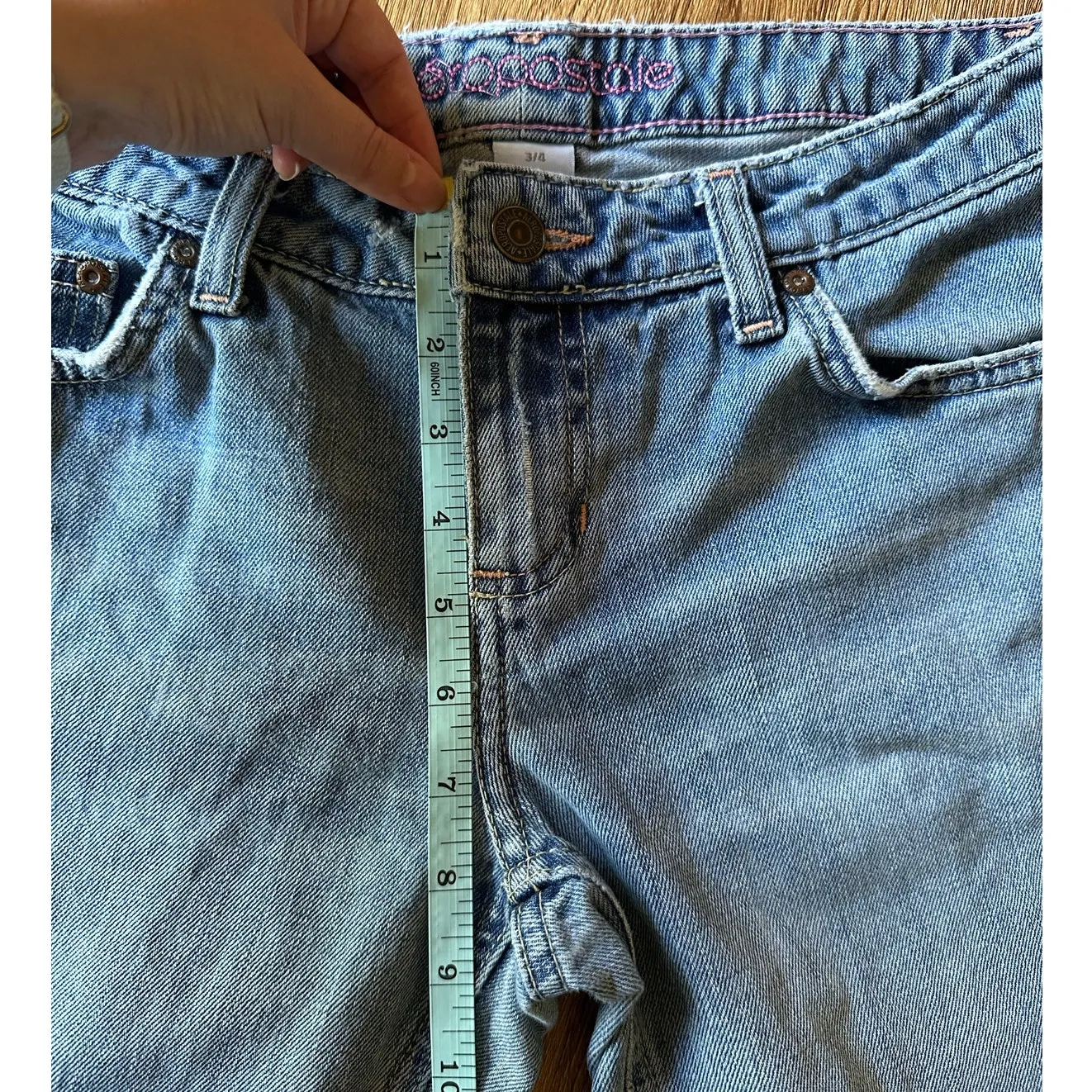 Aeropostale Vtg Low Rise Cropped Jeans Size 3/4 - Image 6