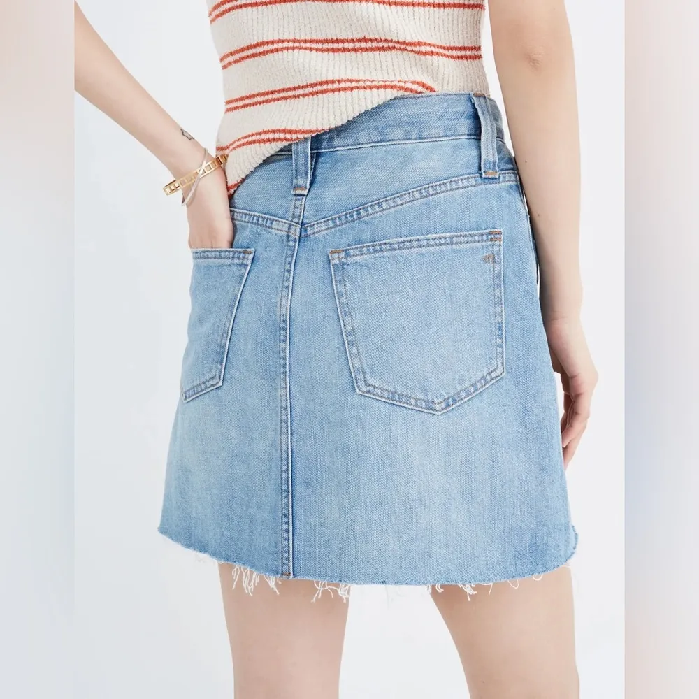 Madewell Womens High Waist Denim A-Line Mini Jean Skirt Size 26 - Image 9