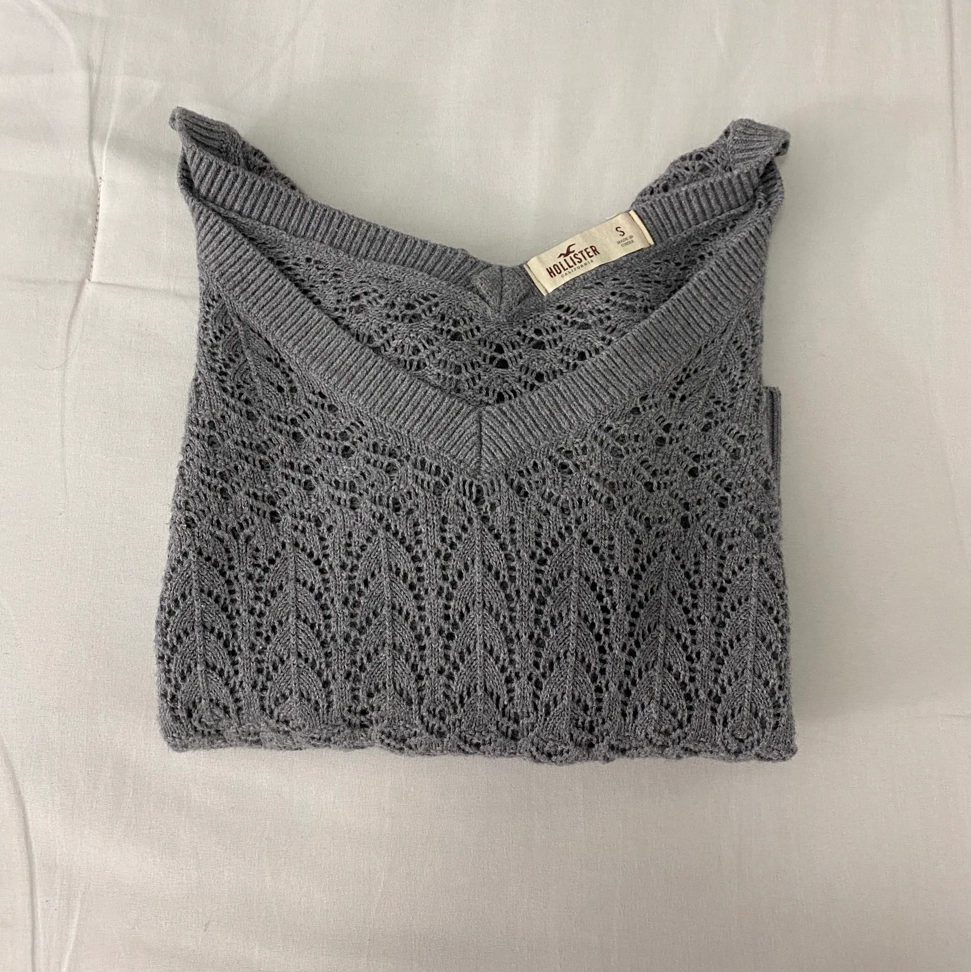 V Neck Gray Sweater - Image 6