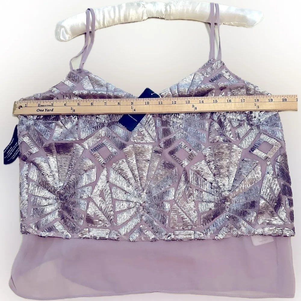 Bebe NWT  Metallic Geo Sequin Cami M - Image 12