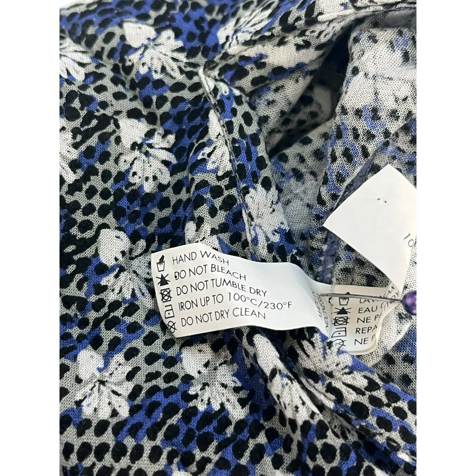 Poupette St Barth Lucy Romper Womens Small Blue Floral Lace Up Boho Revolve - Image 12