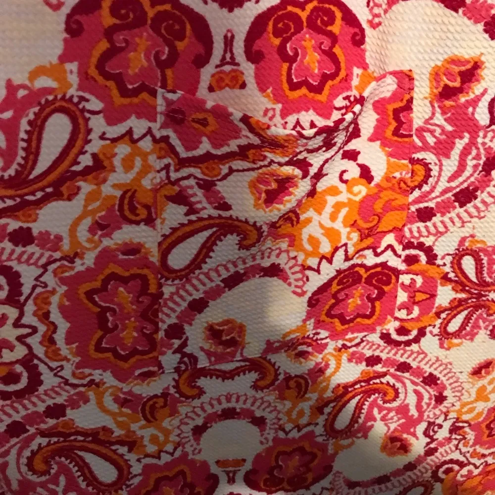 LuLaRoe Cardigan Sarah Pinks & Oranges on White Floral & Paisley Sz L BNWT - Image 4