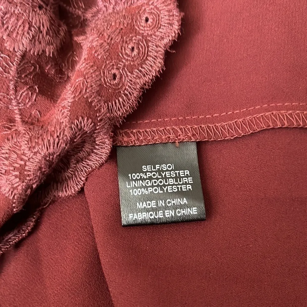 WAYF - Maroon Floral Embroidered Dress - S - Image 10