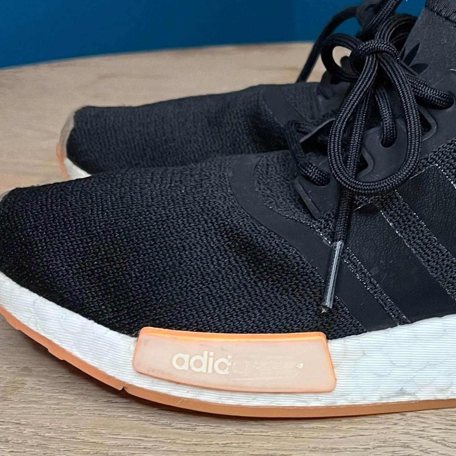 Adidas NMD R1 Running Sneakers Shoes Black Peach Size 8.5 - Image 11
