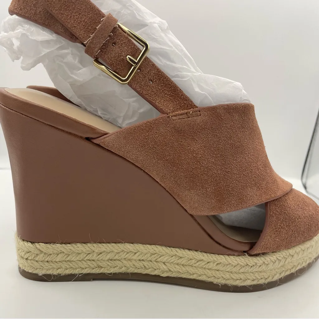 H by Halston Stella suede leather wedge sandals women’s Size 8 1/2M - Image 9