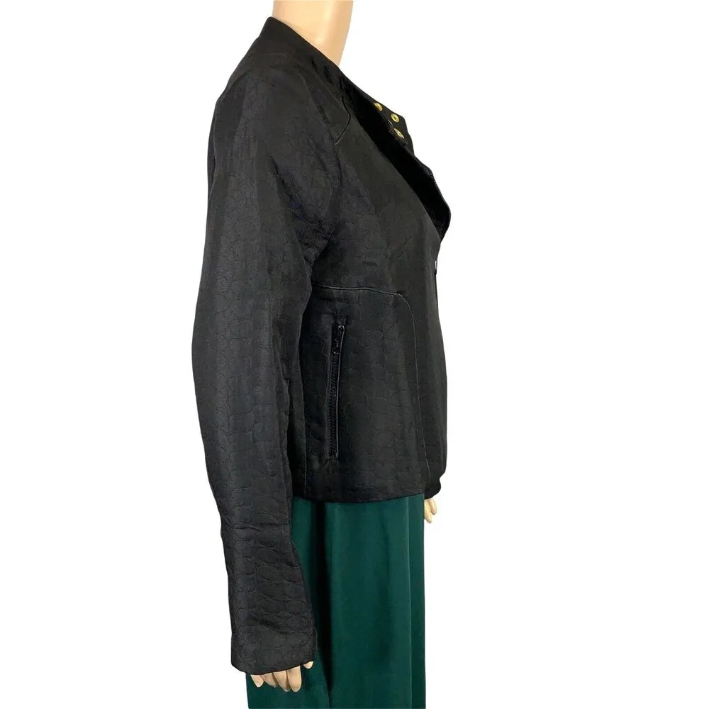 Vintage Worthington Womens Moto Jacket Quilted Full Zip Black Medium - Image 6