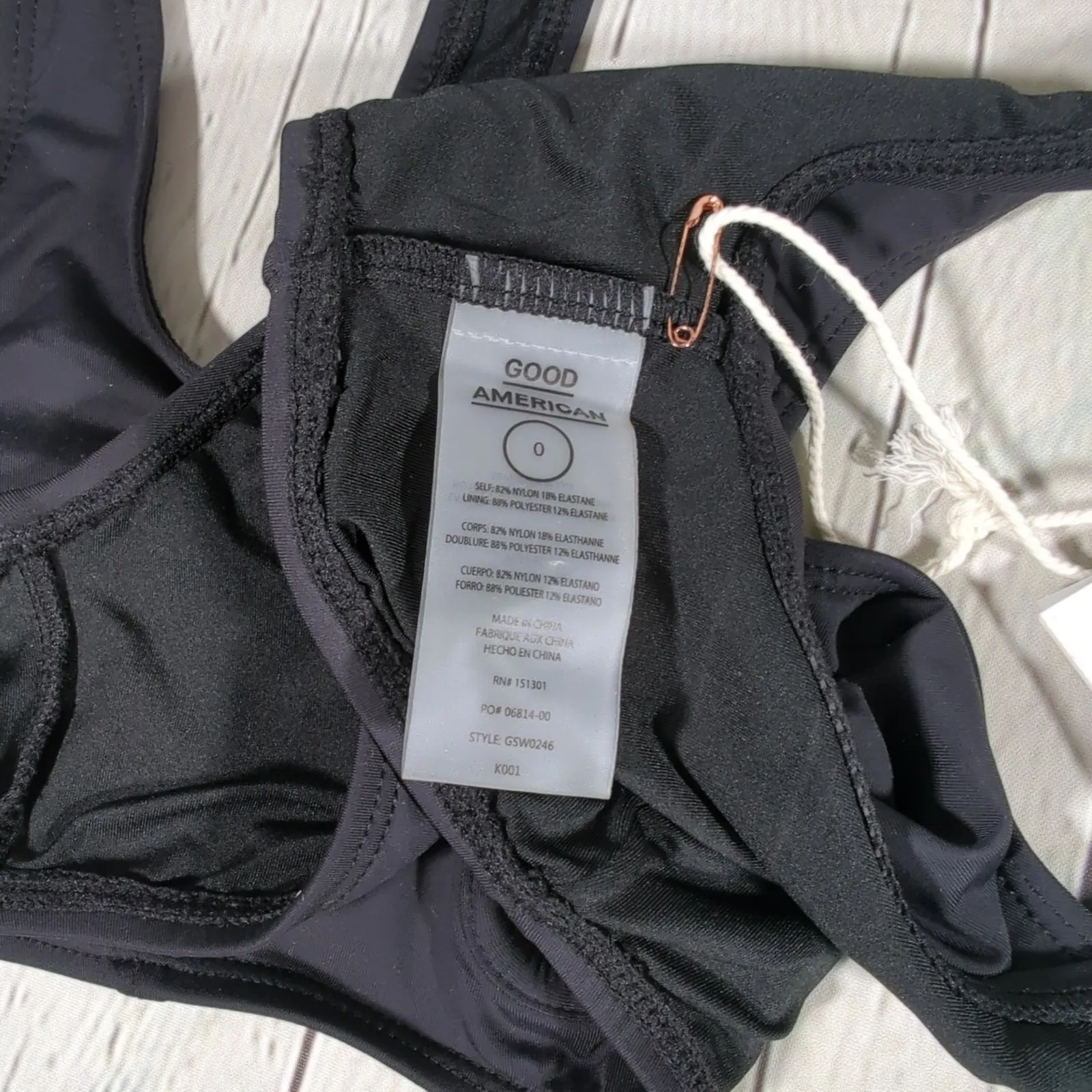 Good American U Ring Vegas Bikini‎ Top in Black 0 | XS - Image 5