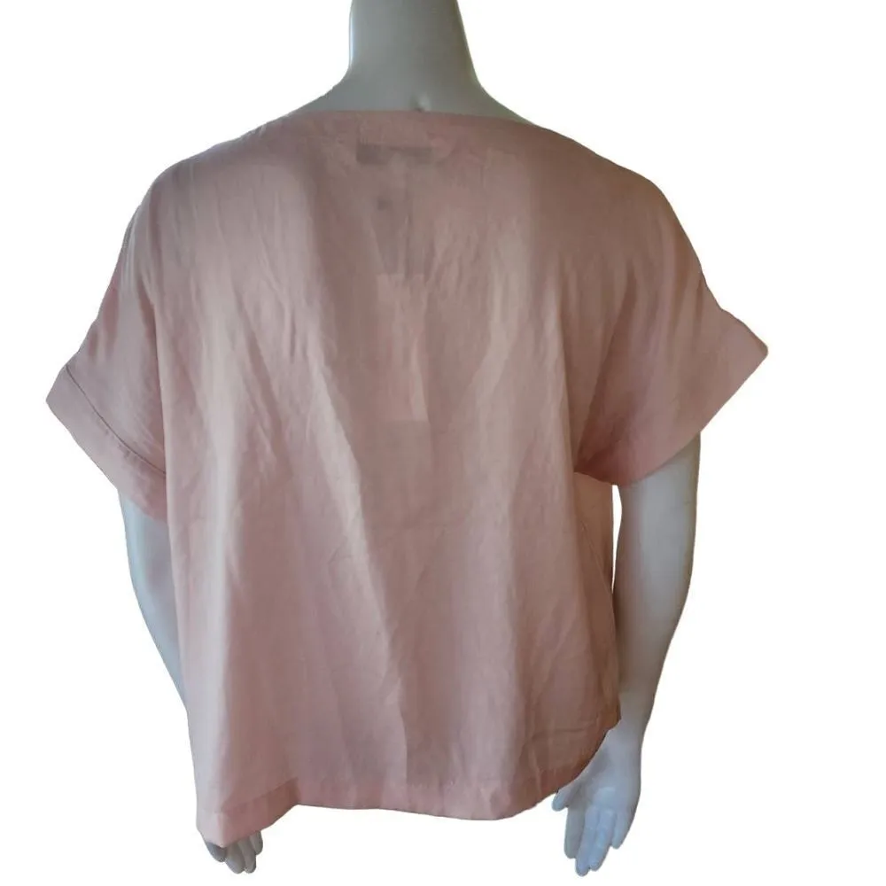 NWT Cupcakes & Cashmere Koryn Satin Boat Neck Tea Rose Blouse (M) Pink Size M - Image 6