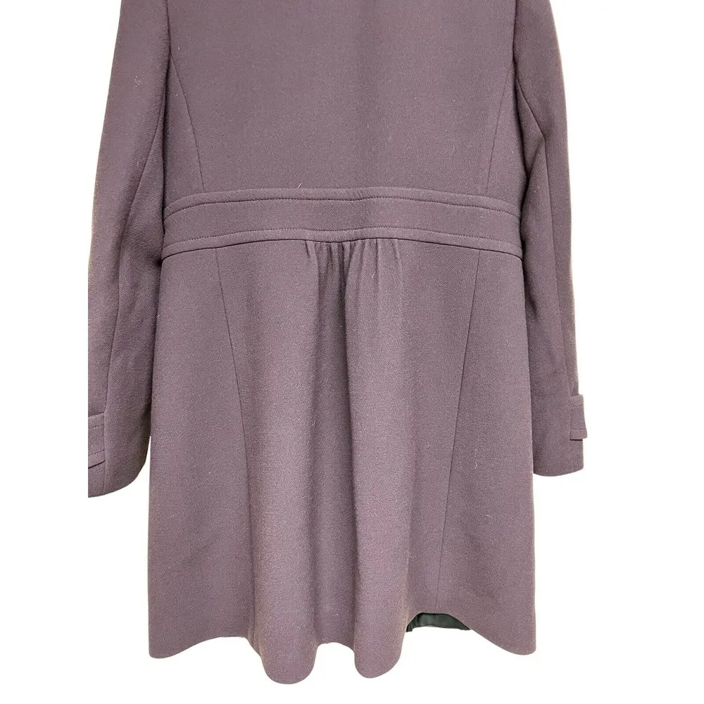 J.Crew Classic Lady Day Coat Italian Double Cloth Wool Eggplant Women’s Size 10 - Image 7