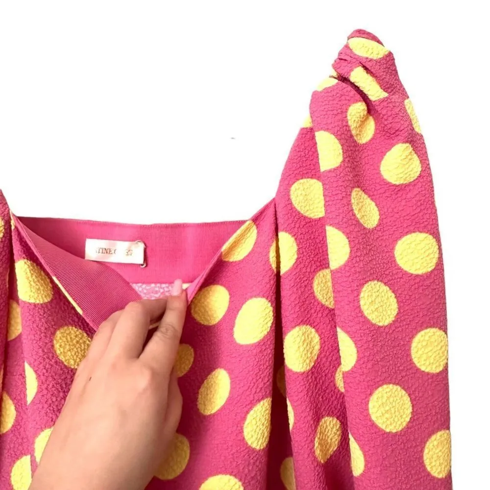 STINE GOYA‎ Will Polka Dot Mini Dress Sz Medium Pink - Image 4