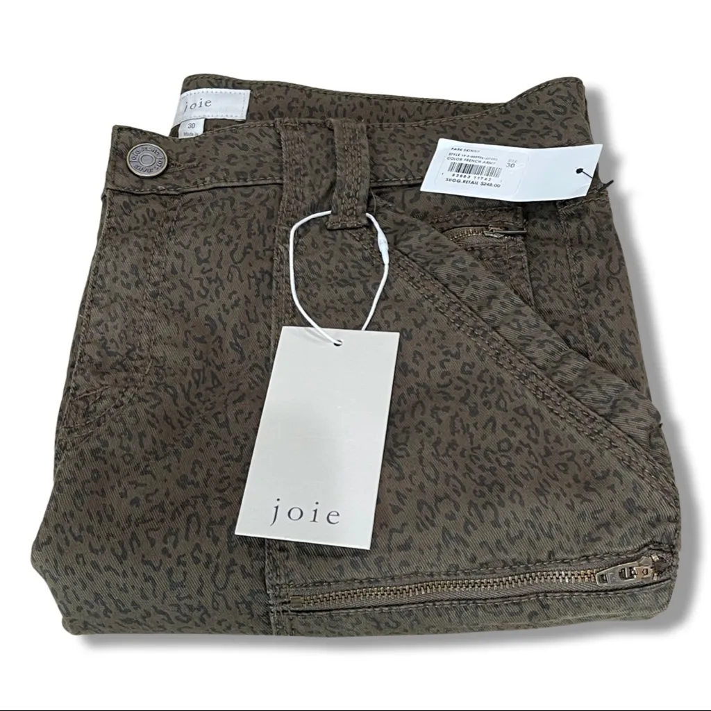 NWT Joie Park Cropped Leopard Print Twill Skinny Jeans    Size 30 - Image 10