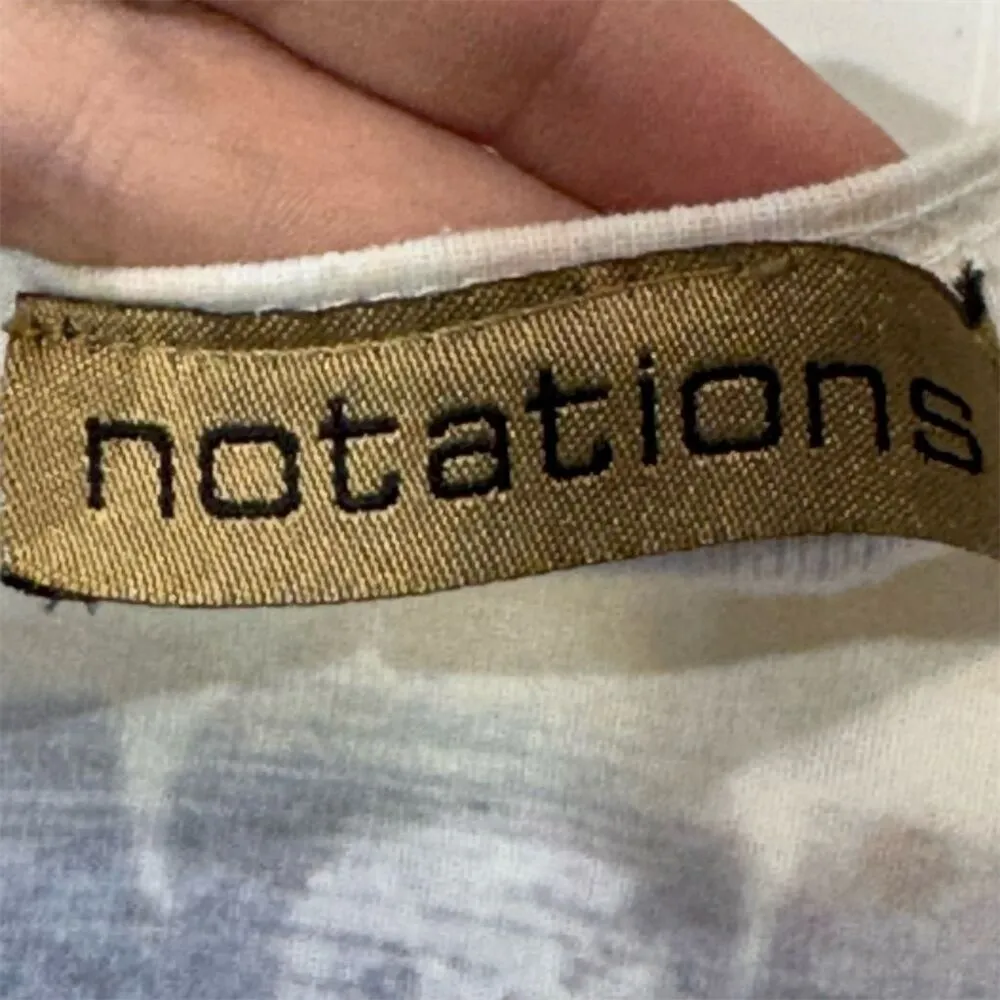 Notations‎ Butterfly Graphic Tee M Blue Brown Rhinestone Print Y2K USA Made VTG - Image 7