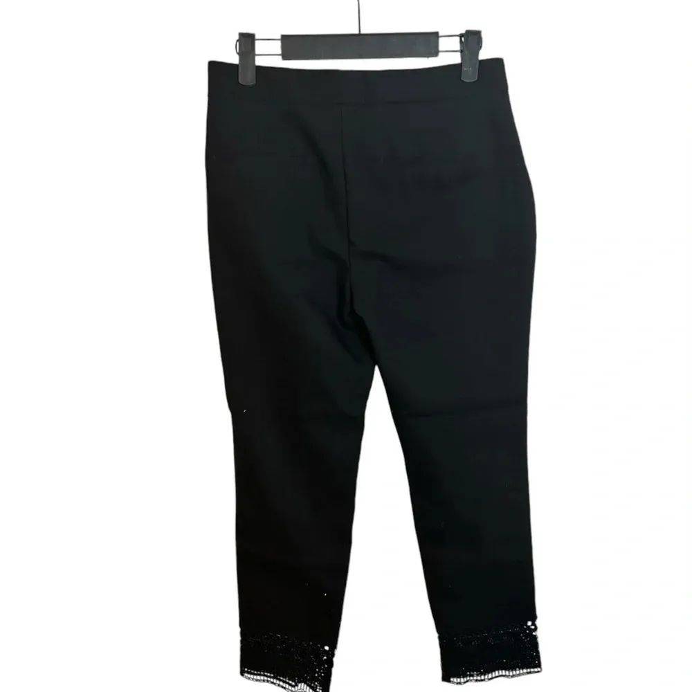 Zara Black Crochet Ankle Pants - Image 2