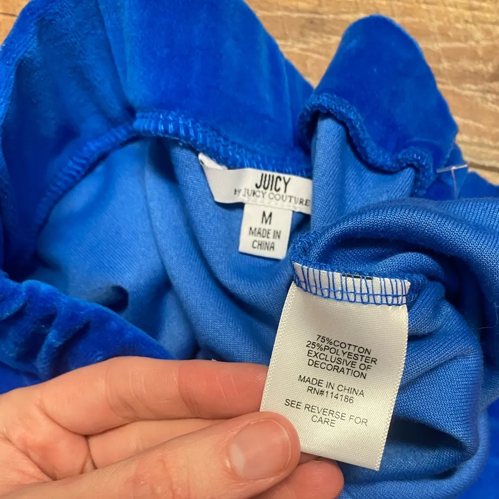 NWOT Juicy Couture Velour-Like Royal Blue Mini Skirt Size Medium - Image 5