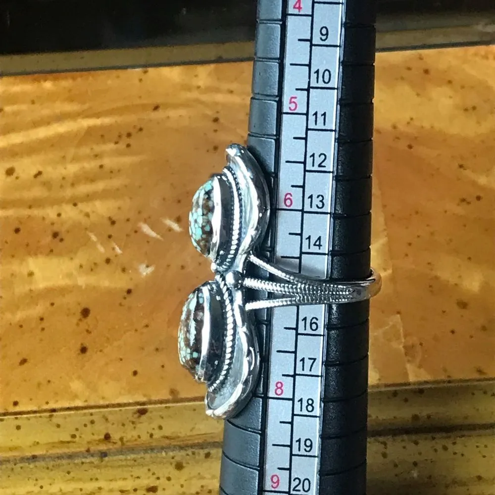 Royston Blue Horizon Turquoise Sterling Silver Horseshoe Ring Size 7 - Image 4