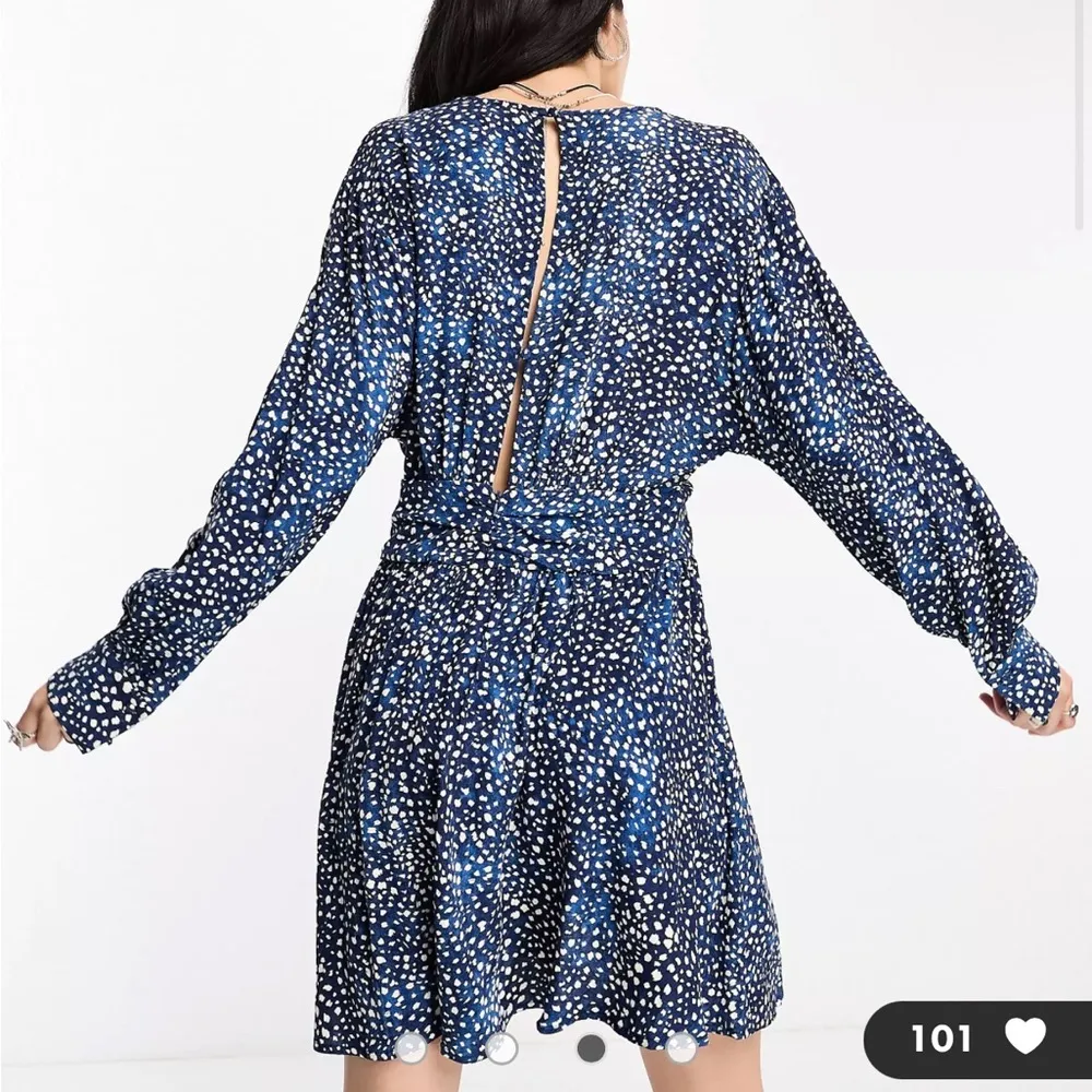 Mango MNG Long Sleeve Print Skater Dress Blue Size 0 - Image 3