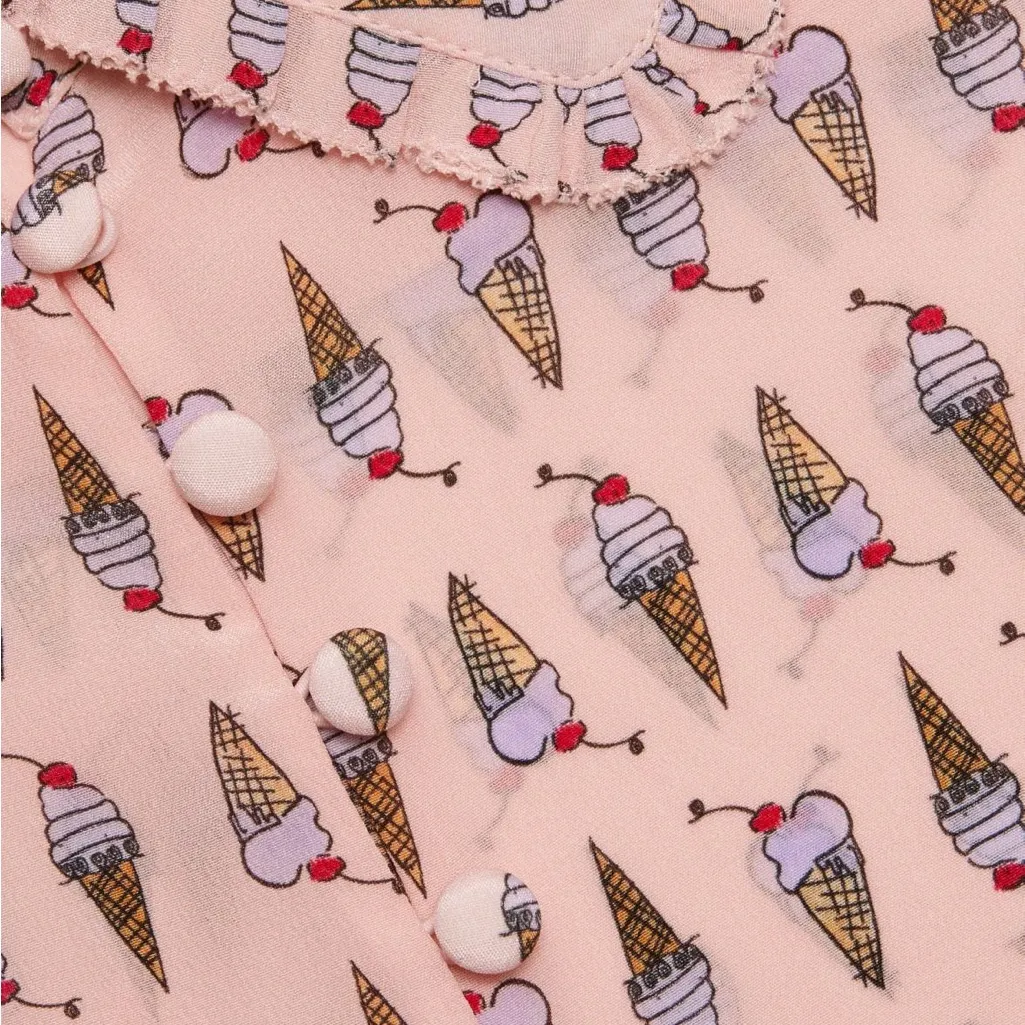 NWT- Alice + Olivia Martel Ice Cream-Print Silk Blouse size L - Image 7