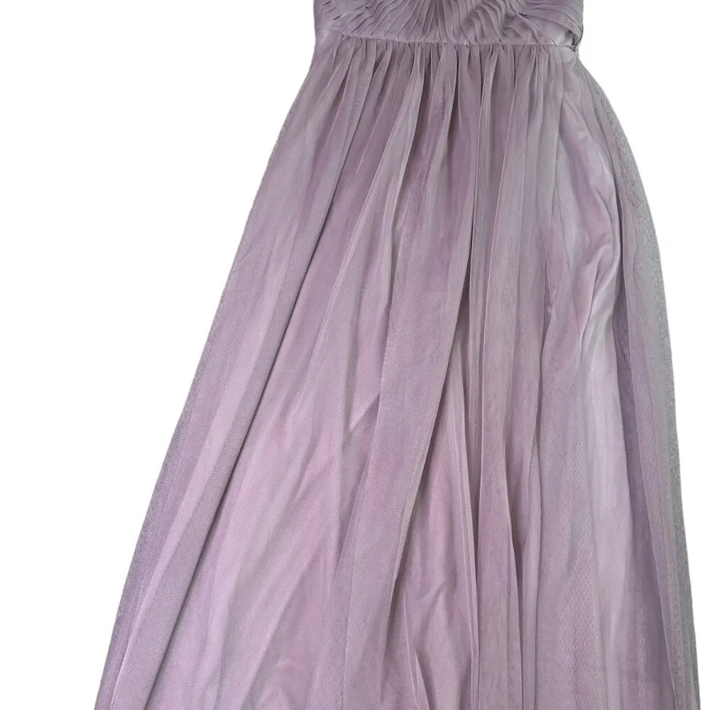 Birdy Grey Strapless Chiffon Dress Gown Full Skirt Purple Size Small Women's - Image 5