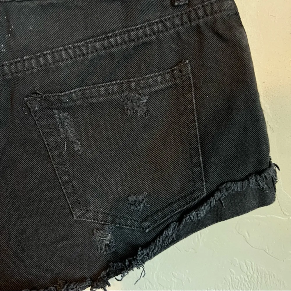 Black Distressed Booty Denim Shorts - Image 6