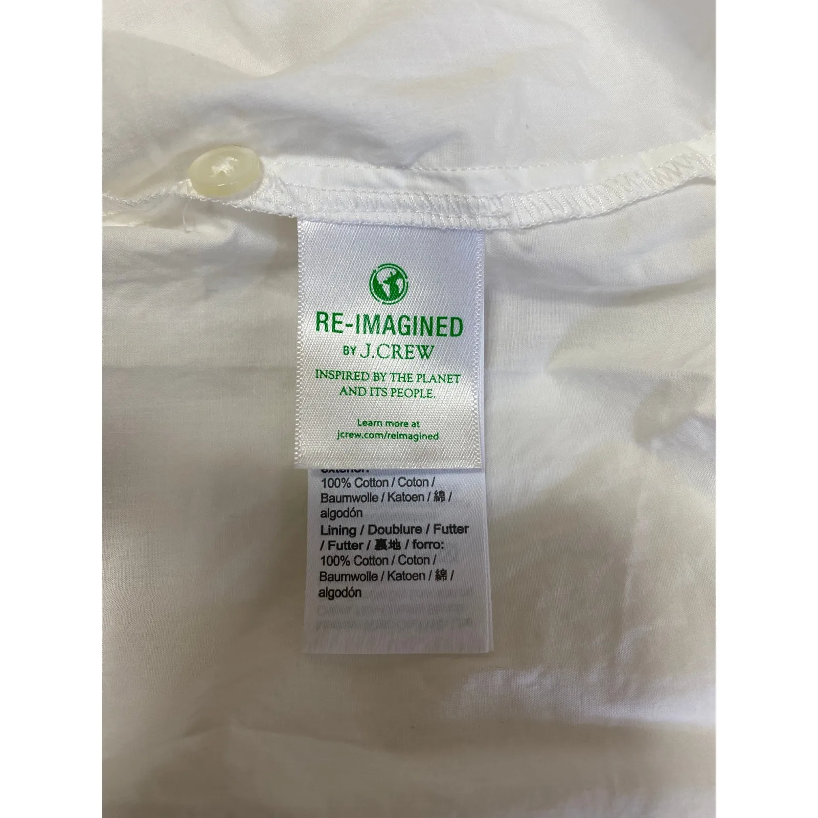 J.Crew White Short Puff Sleeves V Neck Side Tie Mini A - Image 4