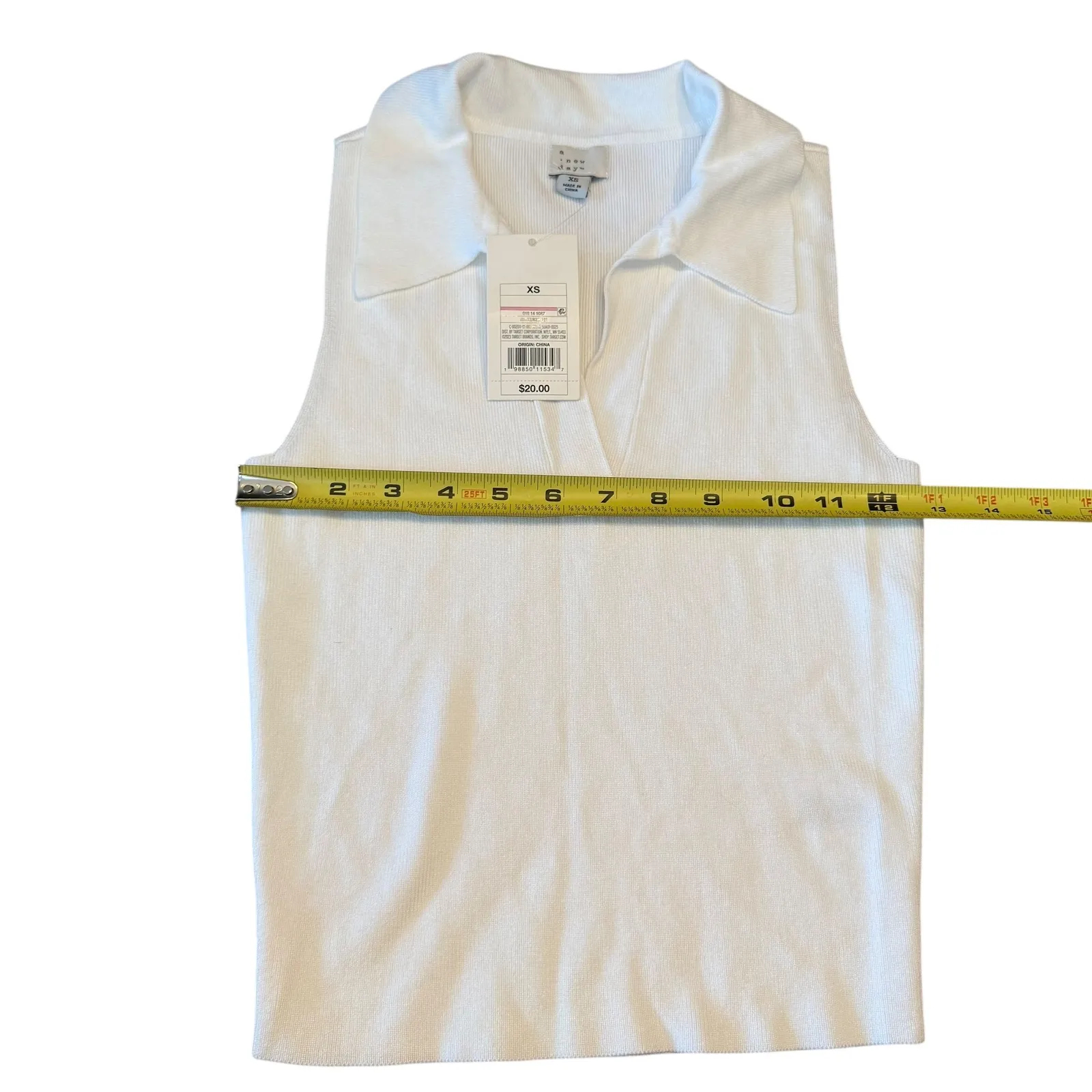 Collared Polo Ribbed Tank Top Preppy Pickleball Tennis Prep Sporty Size XS NWT - Image 7