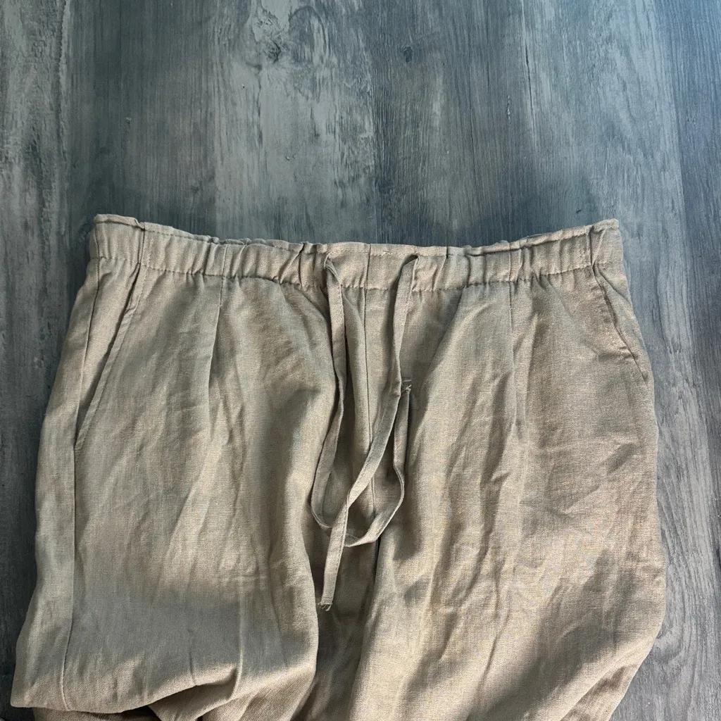 Love Tree Tan Linen Blend Pants - Image 4