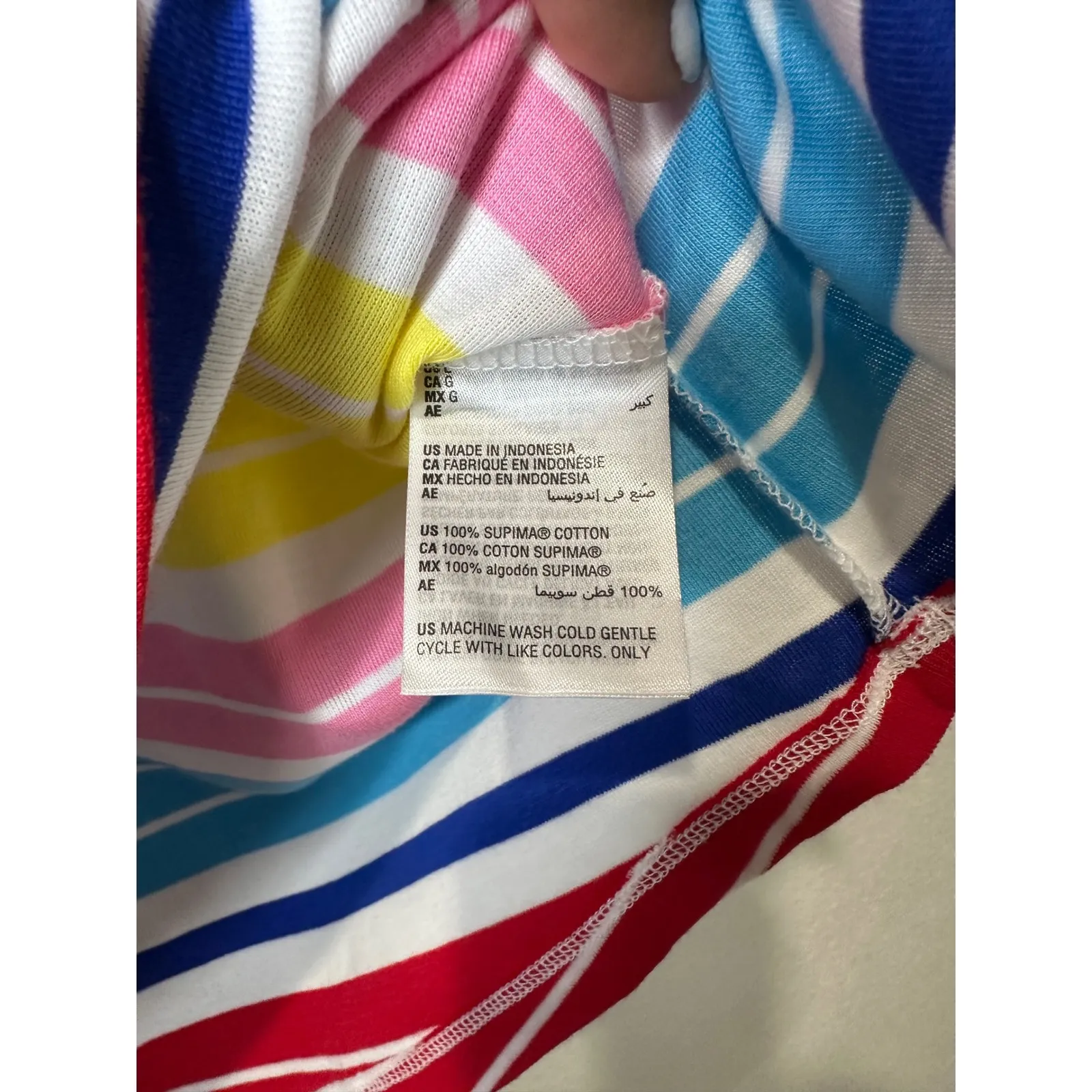 Charter Club Striped 3/4 Sleeve Boatneck Top Bright White Multi L Cotton - Image 6