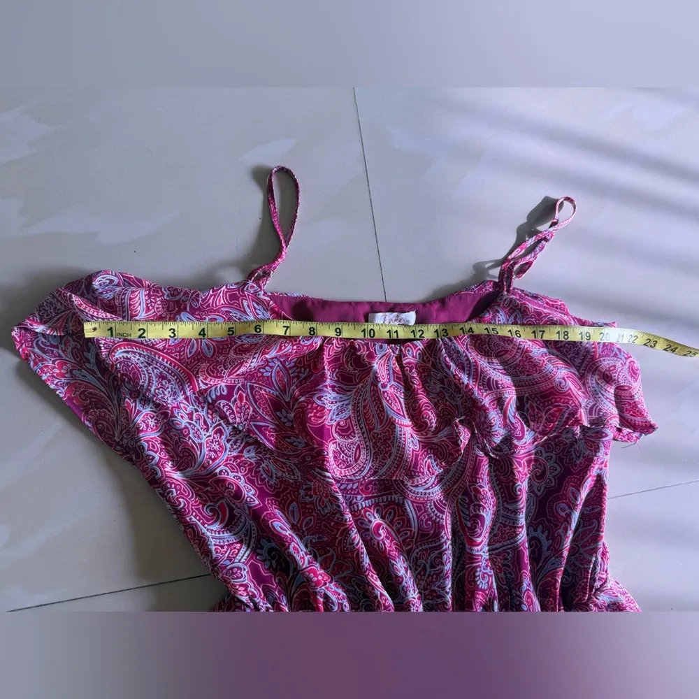 Parker Womens Strawberry Oswego Pink Handkerchief Hem Dress Size Large $440 - Image 9