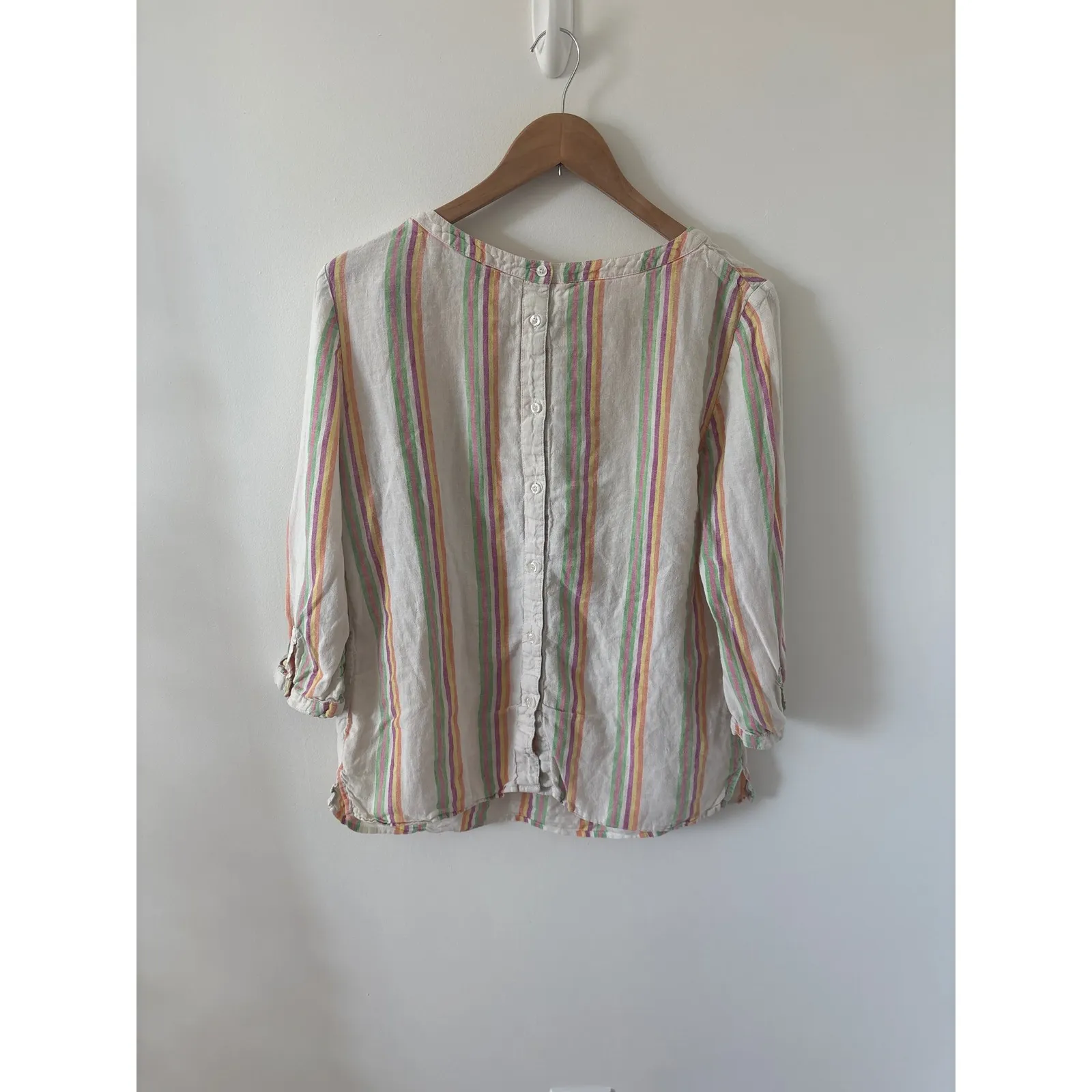 Boden‎ Katie Linen Striped Blouse Size 10 - Image 4