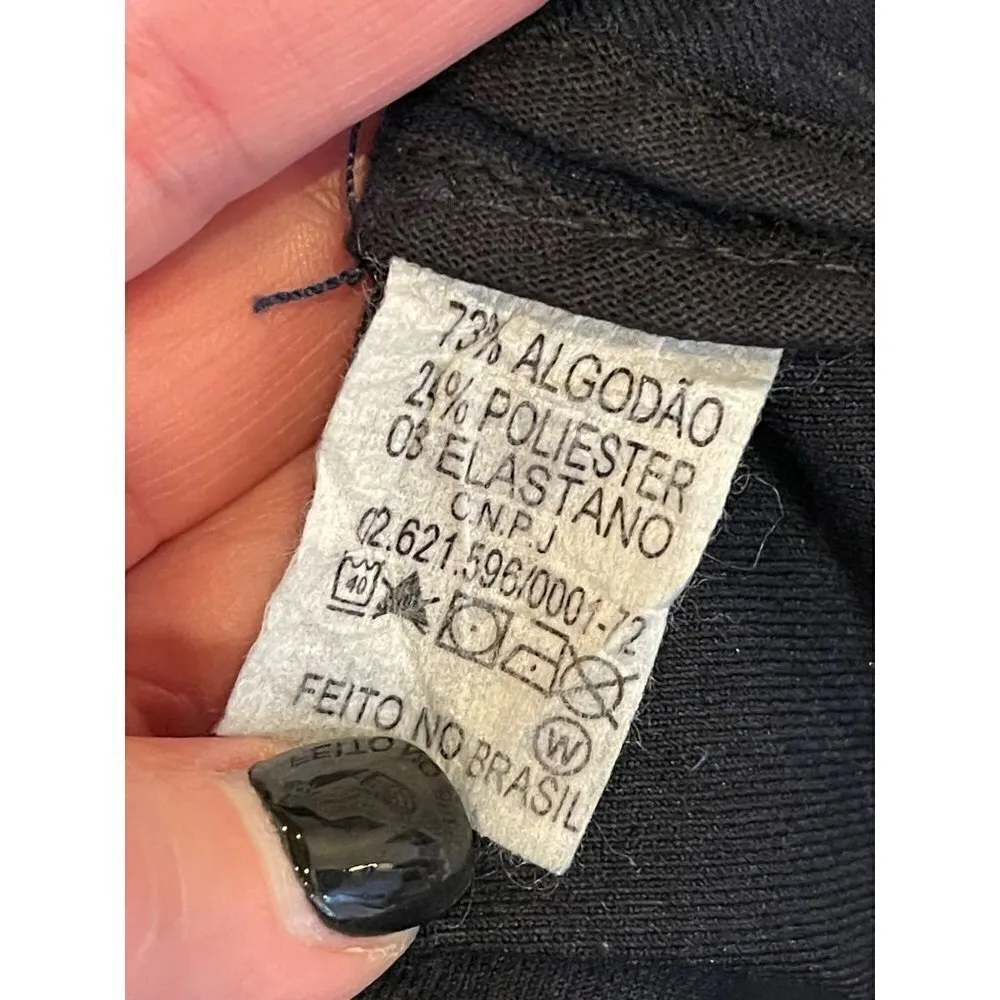 BLK DNM‎ Blue Dark Wash Jeweled Button Wide Waistband Slim Jeans Size 28 - Image 10