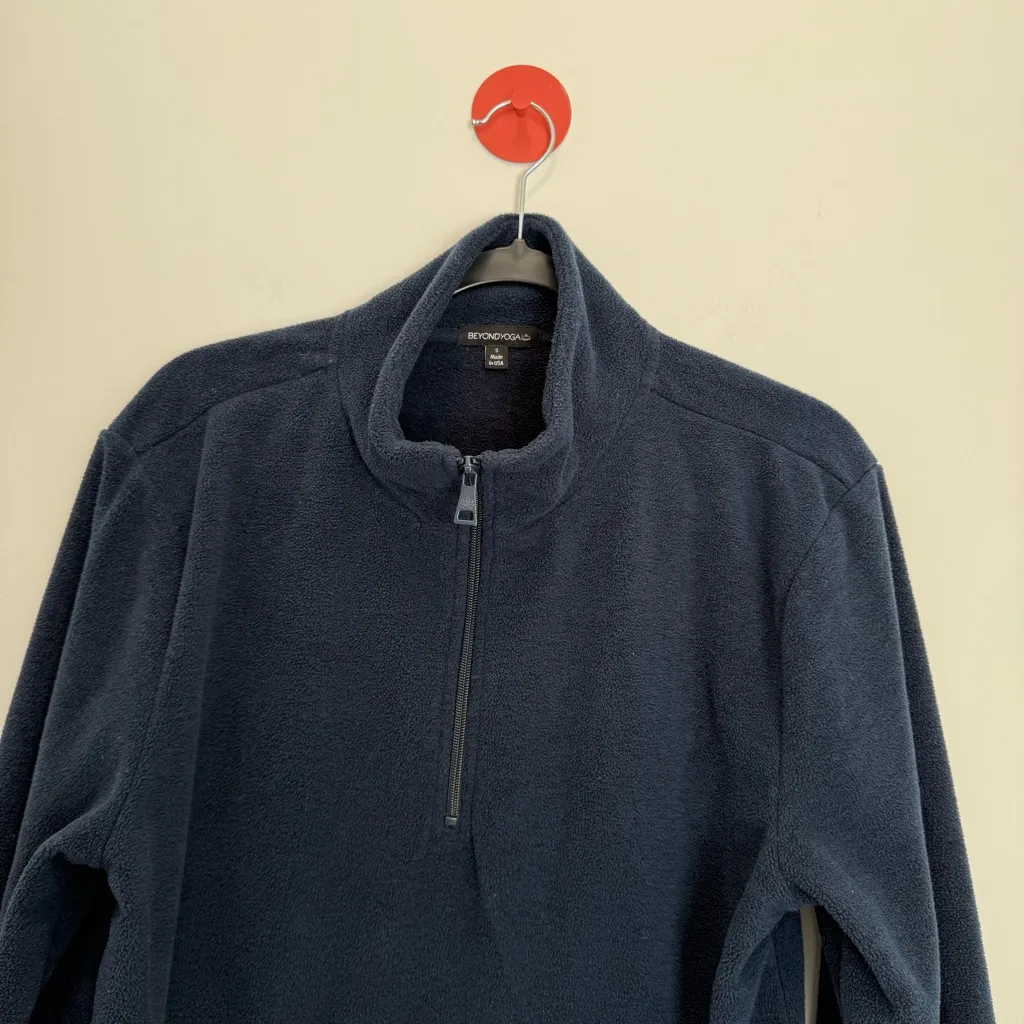 Beyond Yoga Terrain Pullover Nocturnal Navy Quarter Zip Sweatshirt Size Small - Image 4