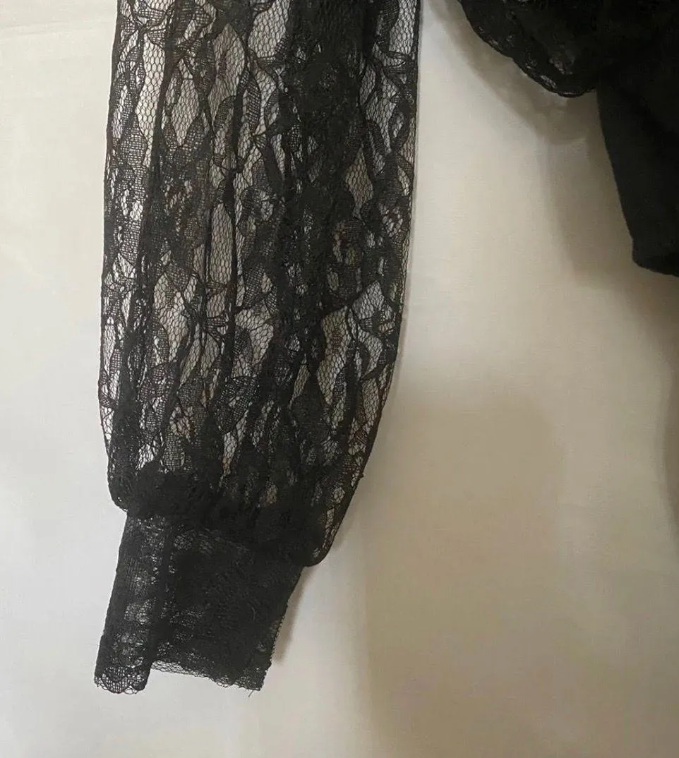 Marnie West Black Lacey body suit Size M - Image 8