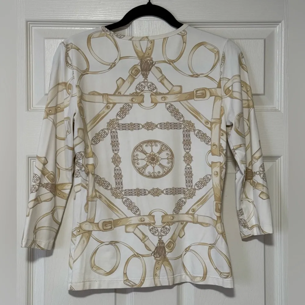 J. Mclaughlin equestrian baroque patterned knitted long-sleeve sweater Size XS - Image 2