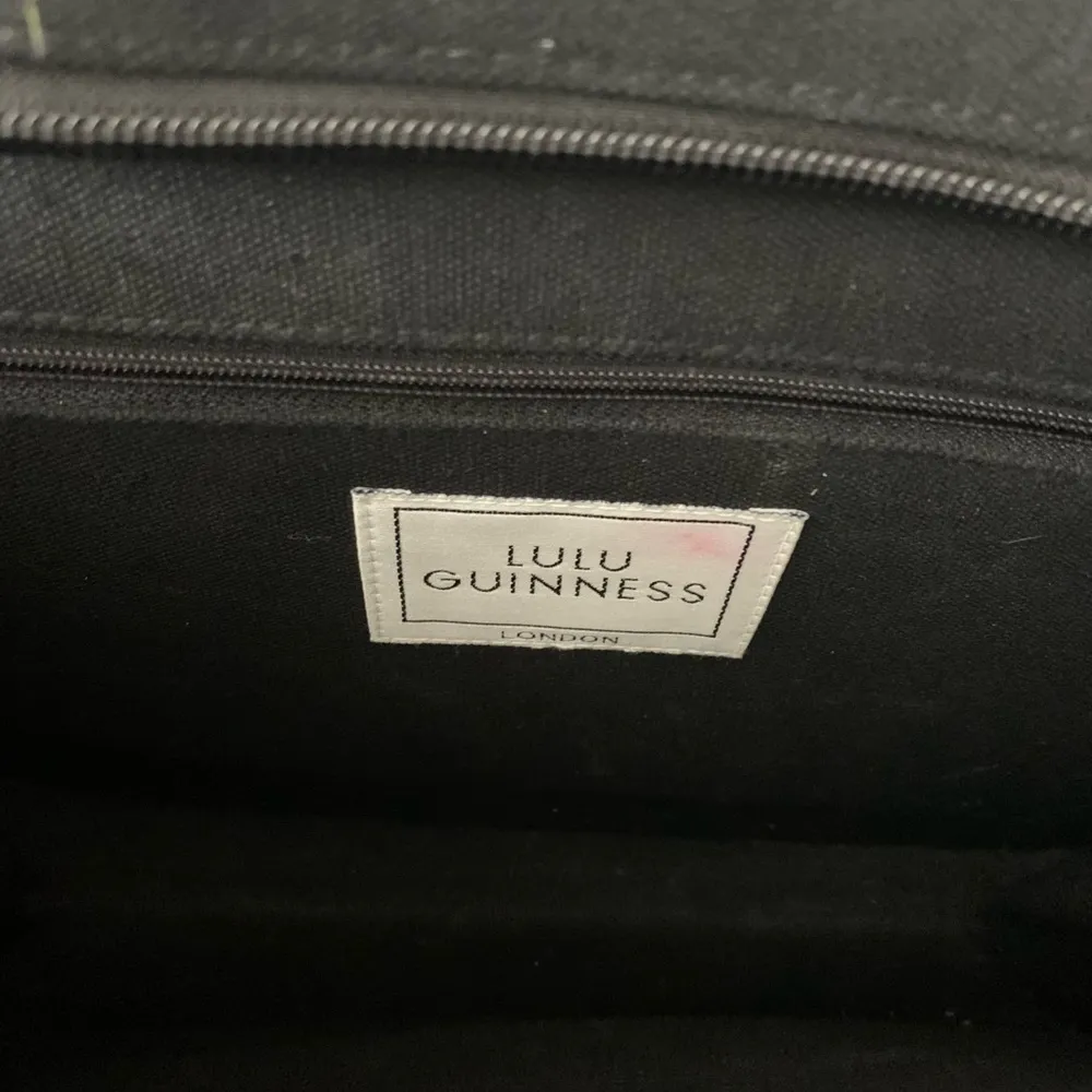 Lulu Guinness vintage bejeweled butterfly black cotton handbag. - Image 5