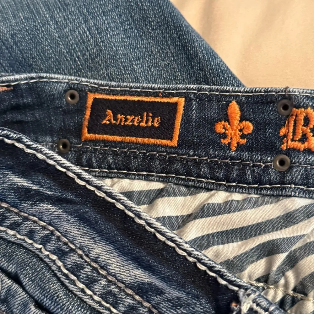 Rock Revival Anzelie Easy Boot Women Size 28 Thick Stitch Embroidered Blue Jeans - Image 10