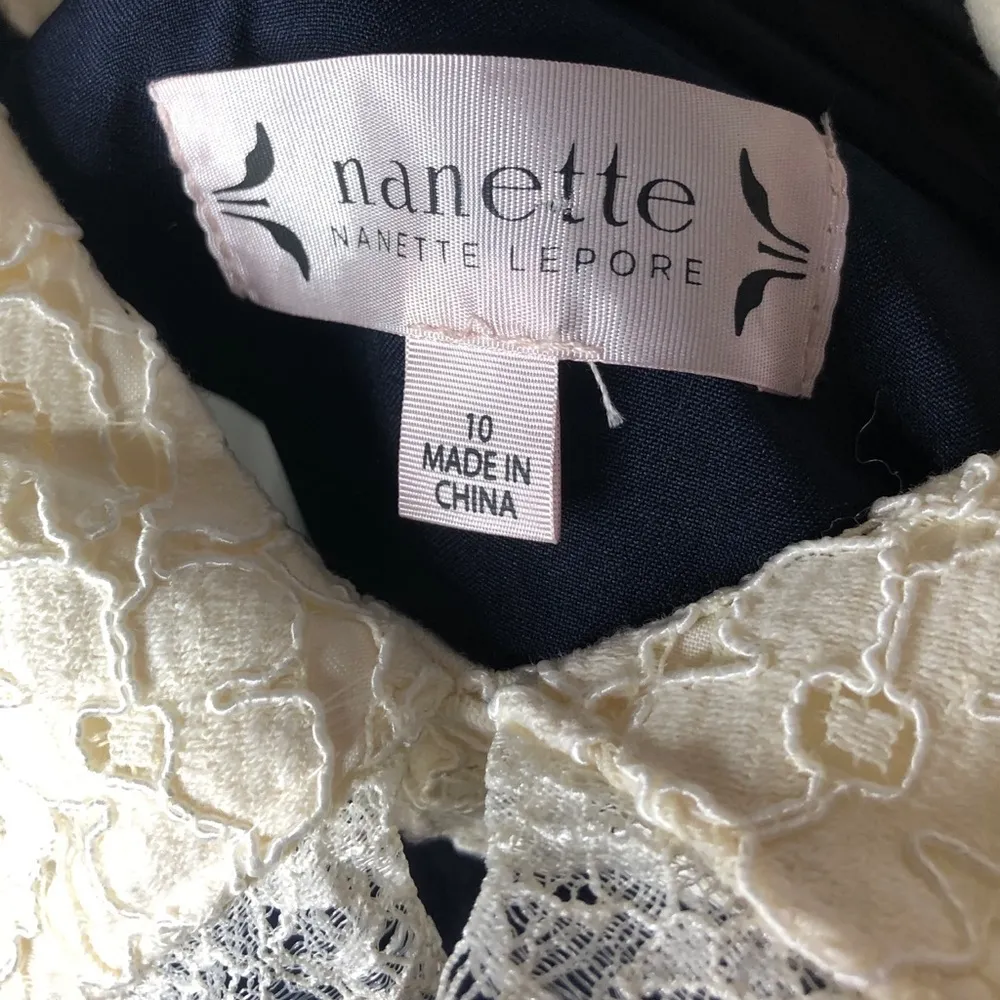 Nanette Lepore Lace Collar Shift Dress Size 10 - Image 5