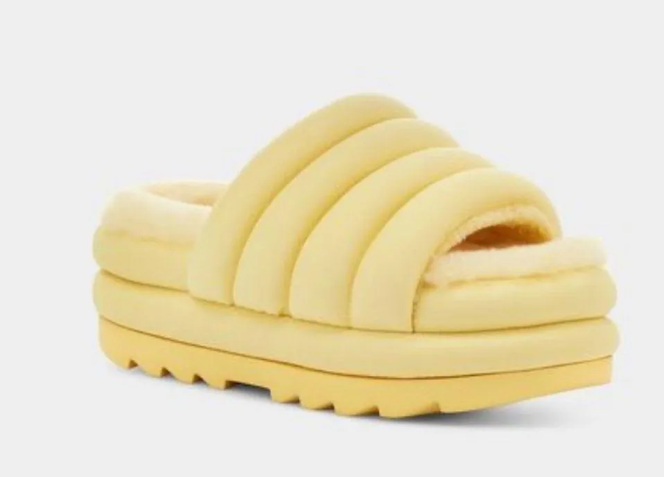 UGG Maxi Slides Sherpa rubber sole platform slip on  yellow shoes comfor… - Image 7