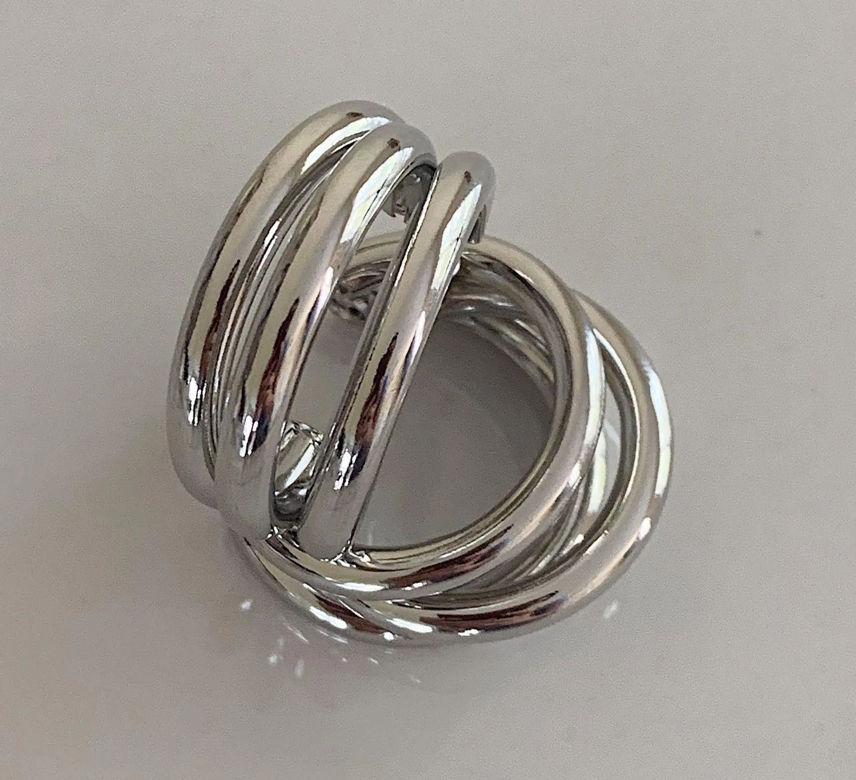 Triple Hoop Earrings Silver Hoop Earrings - Image 2