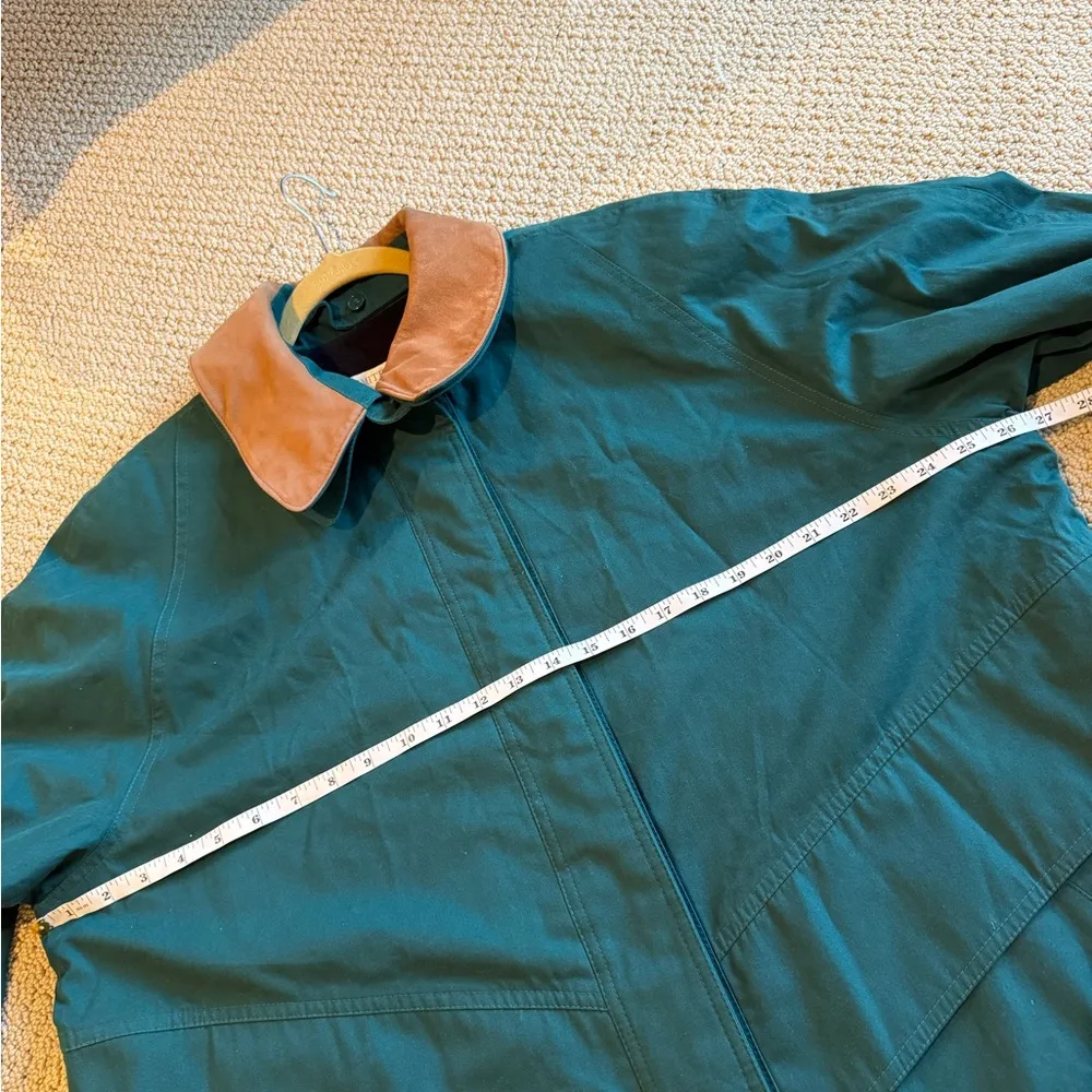 NWT London Fog Vintage Coat Jacket Size 14 Petite Dark Teal Leather Collar Barn - Image 12