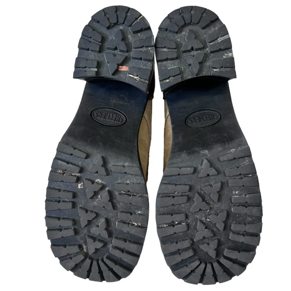 Y2K Skechers Mesa Stone Sherpa Chunky Round Toe Block Heel Ankle Boots - Image 10