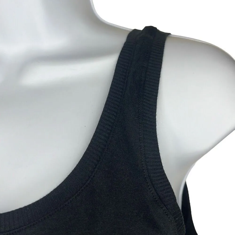 Skin Organics Size 0 XS Oversized Tank Top Black 100% Organic Pima Cotton NWT - Image 3
