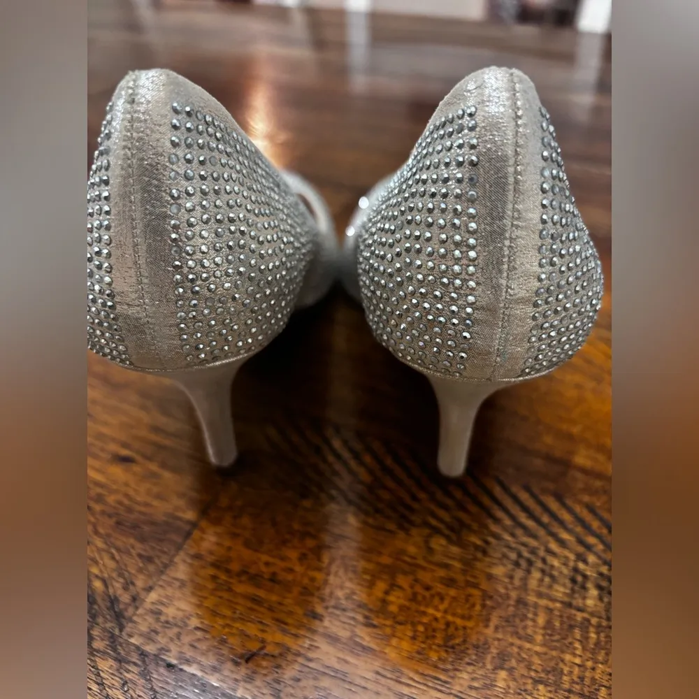 INC International Concepts Heels Silver Rhinestone Jeweled Pumps Size 10M - Image 4